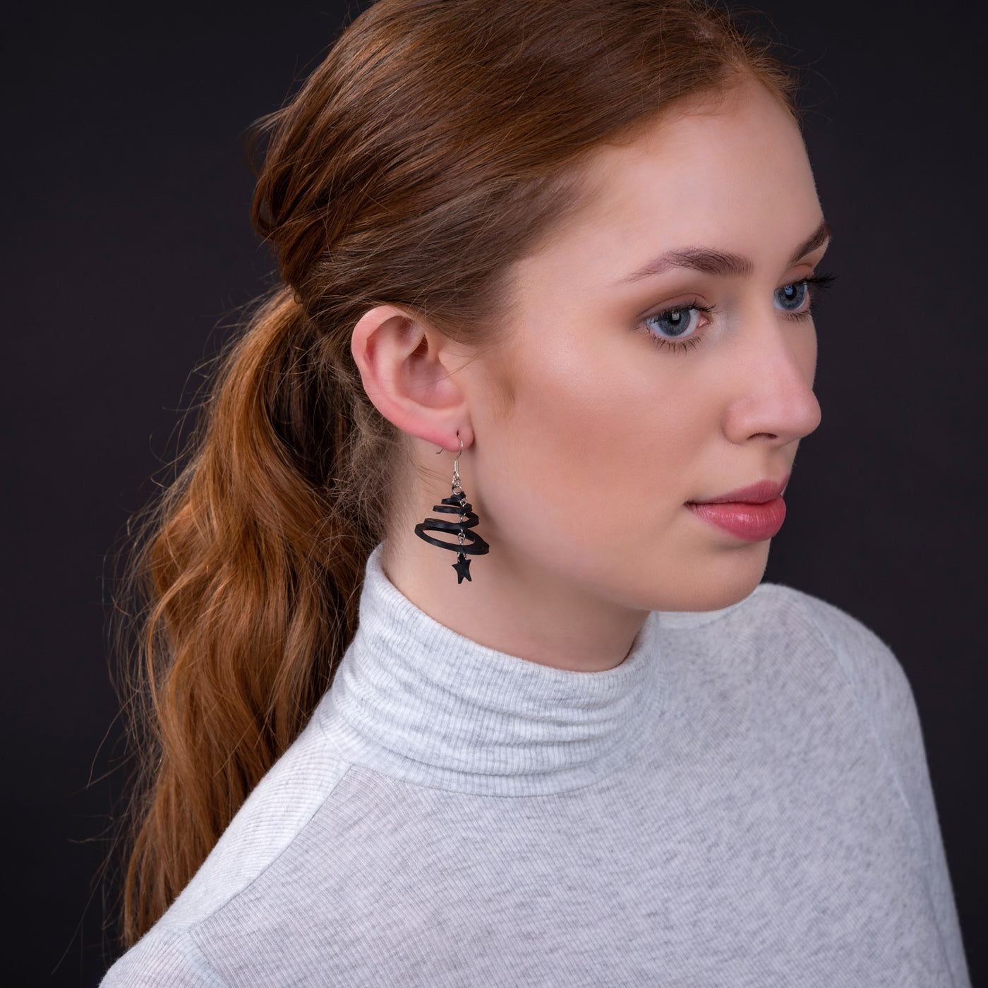 Mars & Venus Unique Recycle Rubber Earrings by Paguro Upcycle
