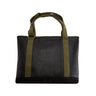 Paguro Upcycle vegan tote bag made from inner tube with green handles and black base