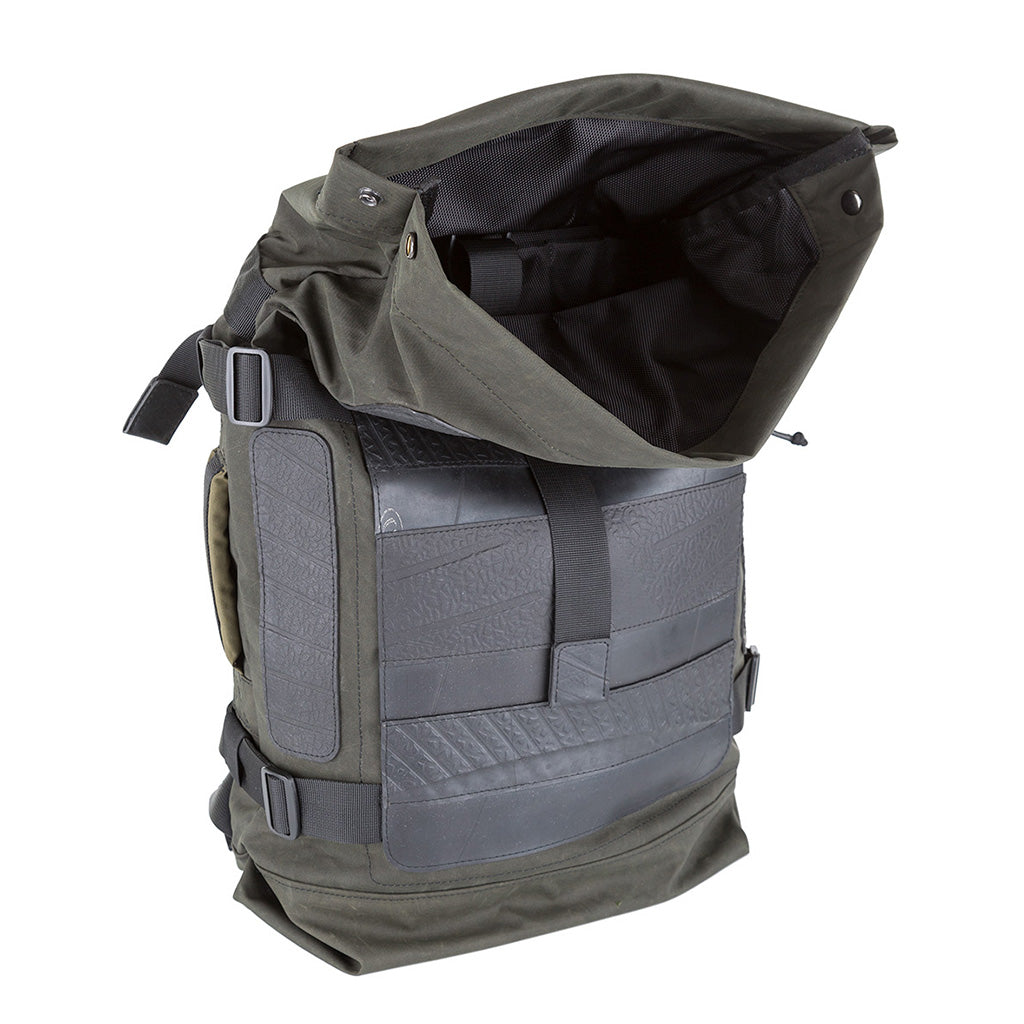 Waterproof Roll Top Vegan Backpack by Paguro Upcycle