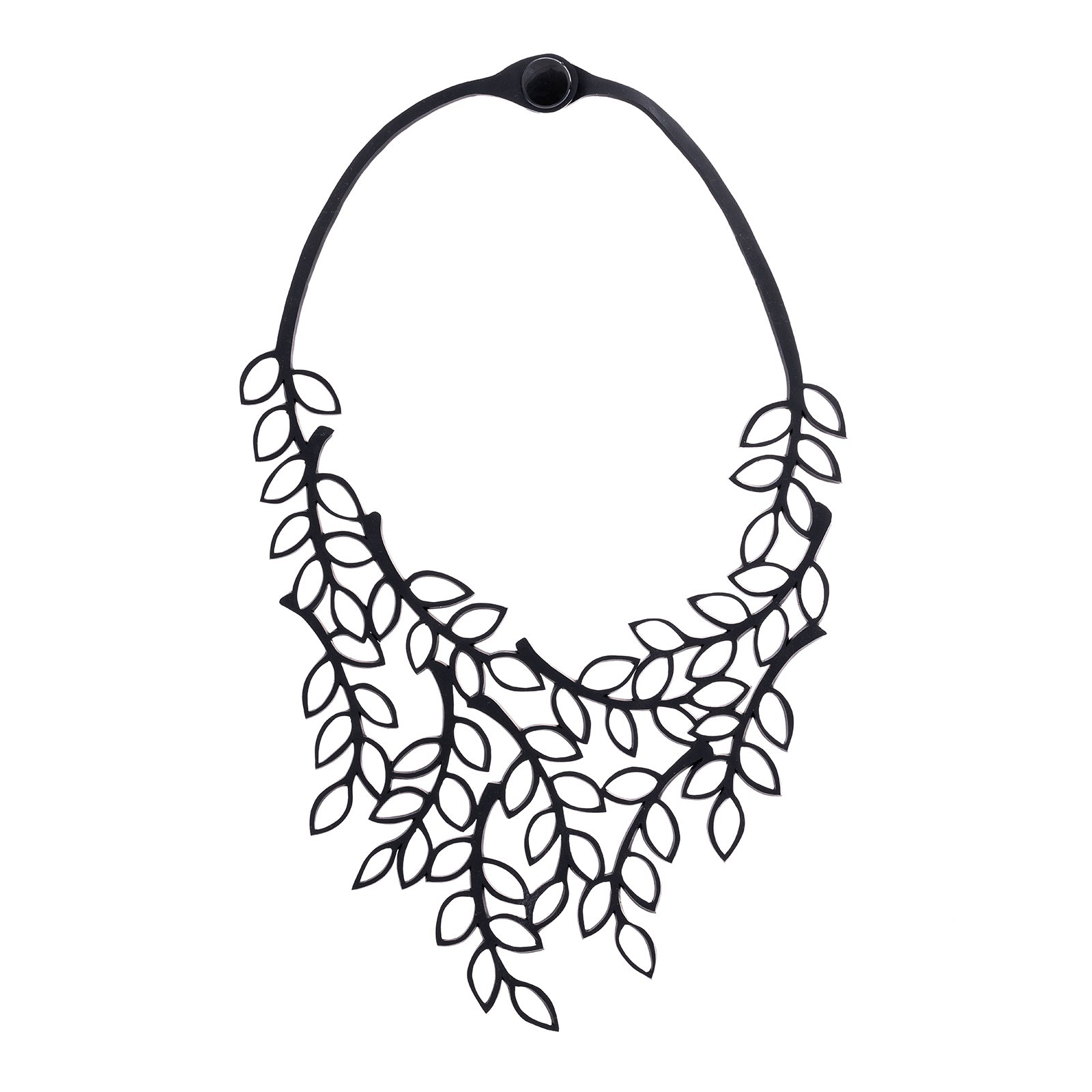 Evergreen Leaf Recycled Rubber Necklace