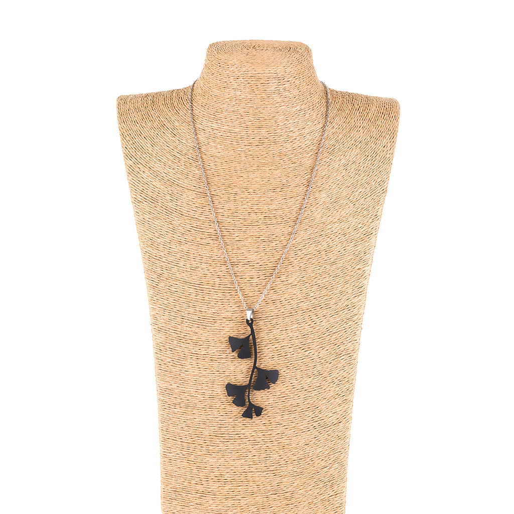 Handmade Ginkgo Leaf Pendant Necklace by Paguro Upcycle