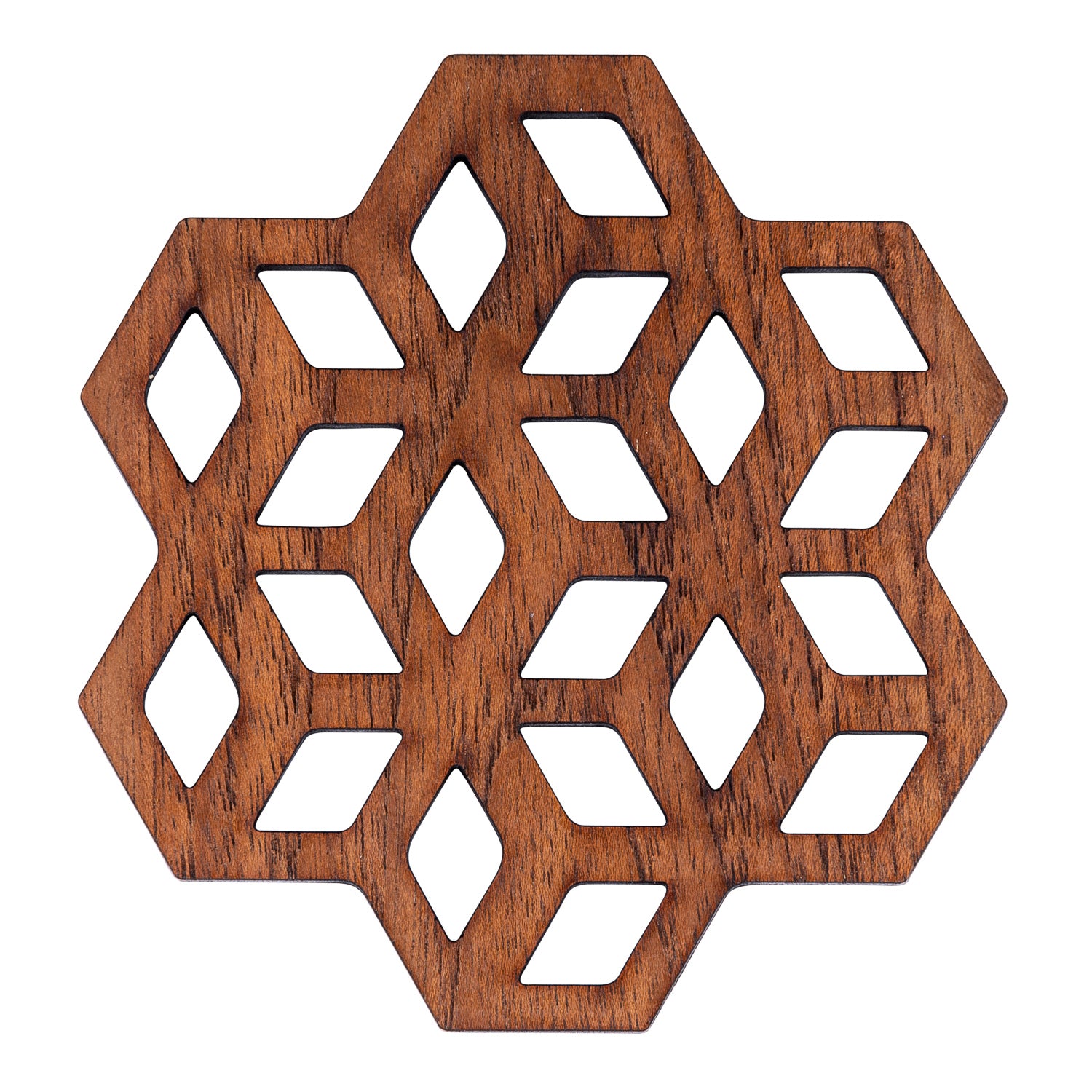 Cubix Geometric Upcycled Teak Wood Coasters - Set of 2 or 4