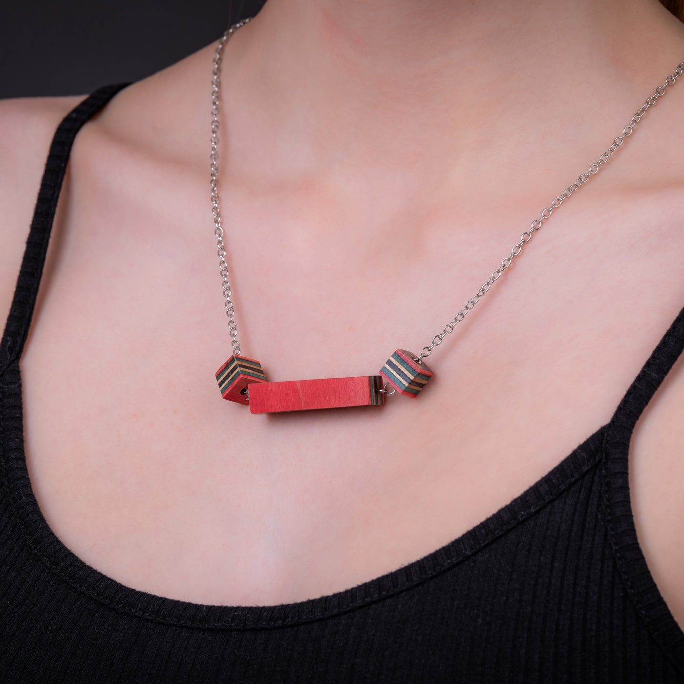 Recta Recycled Skateboard Necklace by Paguro Upcycle