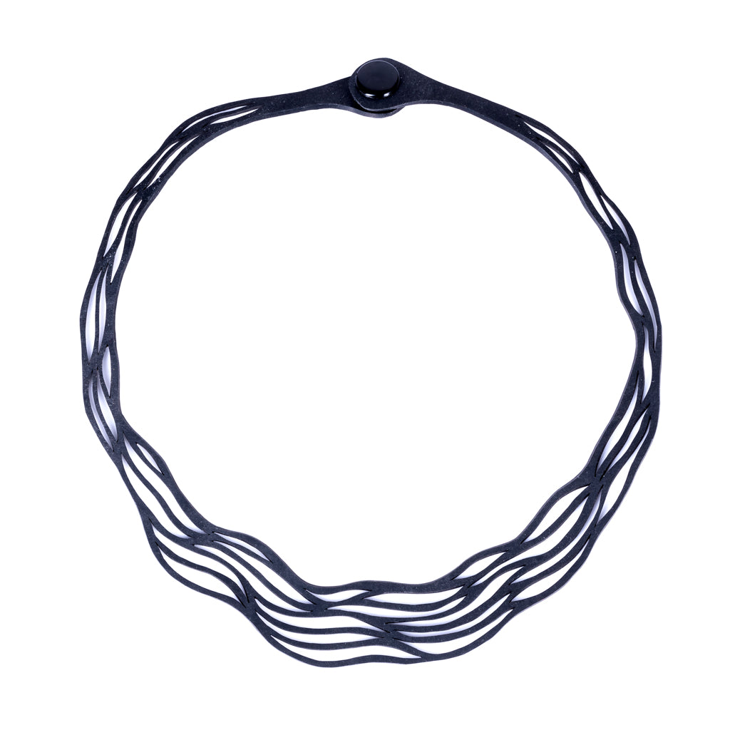 Flow Elegant Recycled Rubber Necklace by Paguro Upcycle